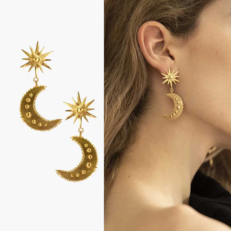 JUST FEEL золотой цвет Винтажные Солнцезащитные серьги с капюшоном для женщин модные