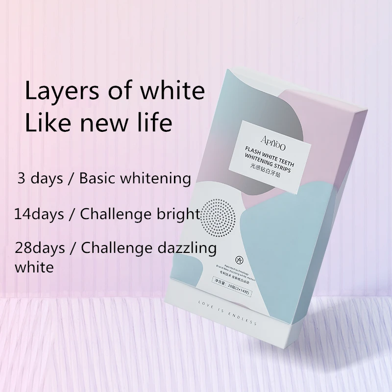 

28Pcs/14Pair Packs Whitening Teeth Strips Apiyoo White Tooth Dental Oral Hygiene Care Strip Veneers Dentist Teeth Stickers