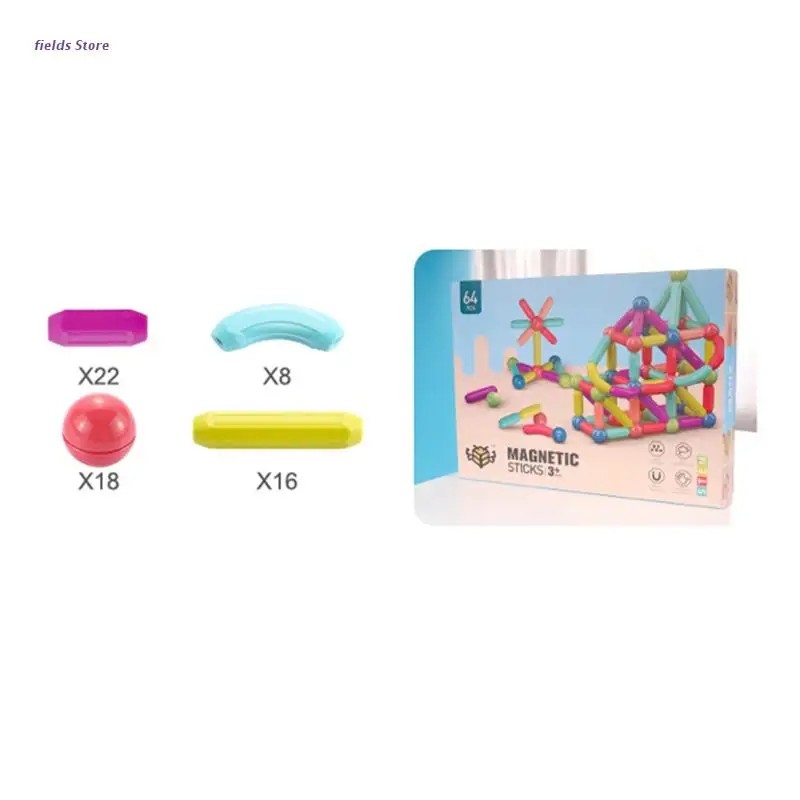 

3D Magnet Building Blocks DIY Educational Construction Sticks Toys for Kids XX9E