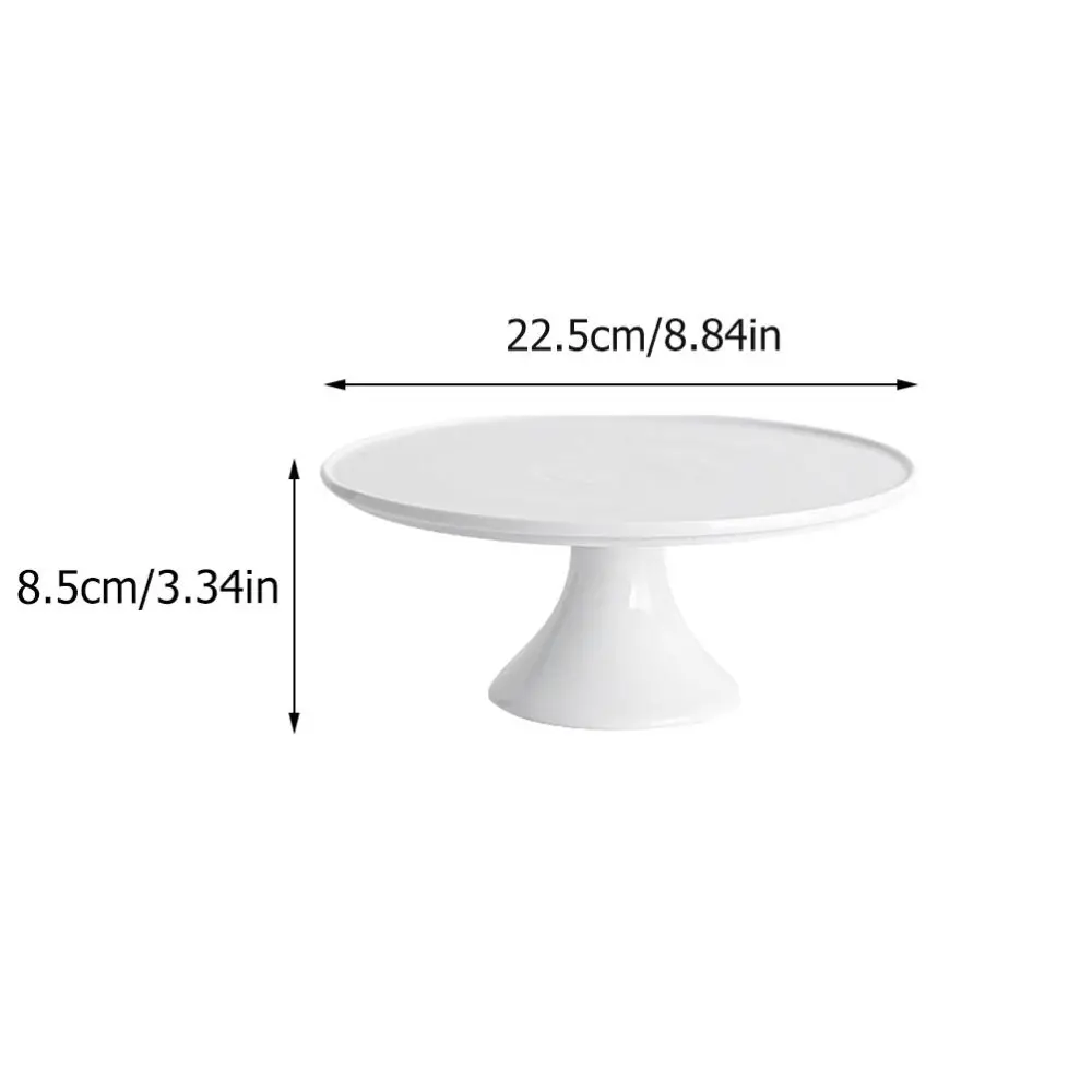 

1Pc Decorative Cake Tray Household Dessert Stand Ceramic Baking Tray (White)