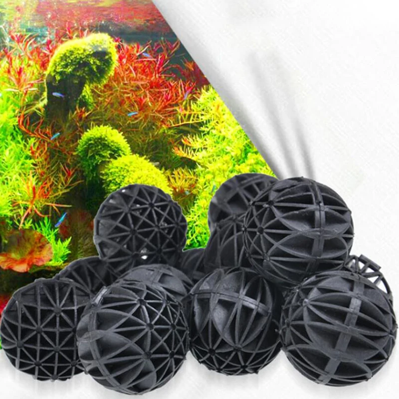 

50/100Pcs/Set Aquariums Accessories 16mm Biological Bio Balls Aquarium Pond Fish Nano Tank Wet Dry Canister Filter Media Black