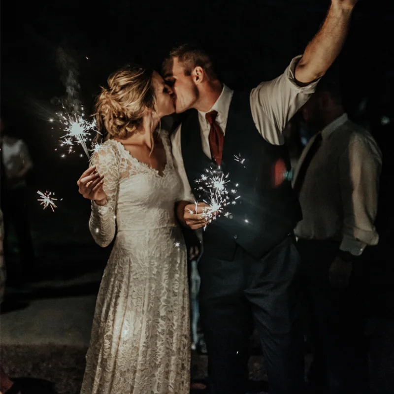 Мода 2020 свадебное платье Русалка с длинным рукавом V-образным вырезом