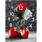 Алмазная живопись Dpsupr 5D с часовым механизмом, вышивка крестиком, квадратнаякруглая Алмазная вышивка, роза, сердце, цветок, мозаика