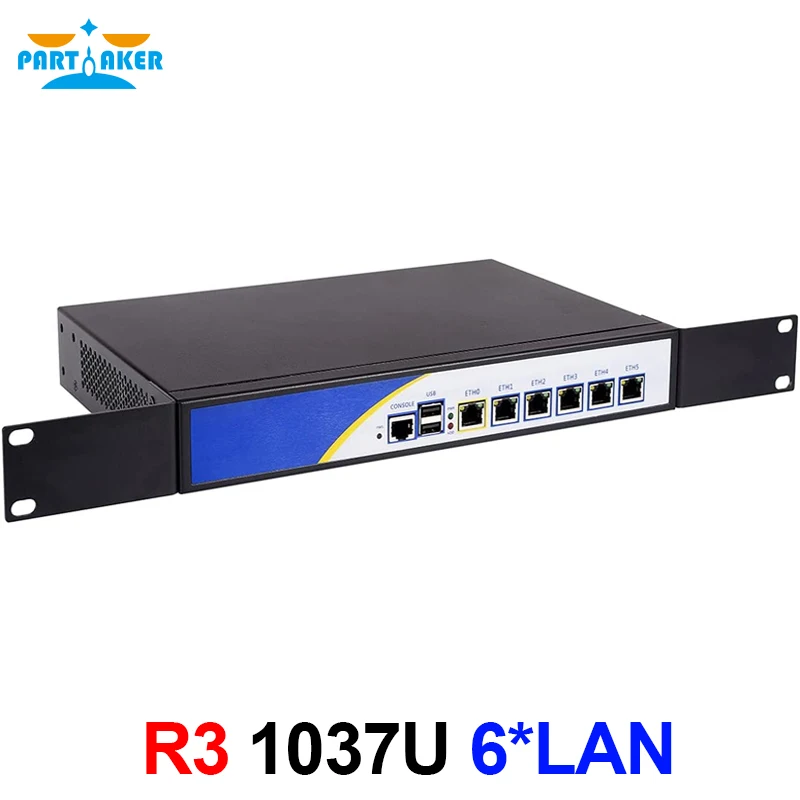 Partaker R3 Firewall Appliance Intel Celeron 1037U for pfSense with 6*Intel I-211 Gigabit Lan Firewall Hardware 8G RAM 128G SSD