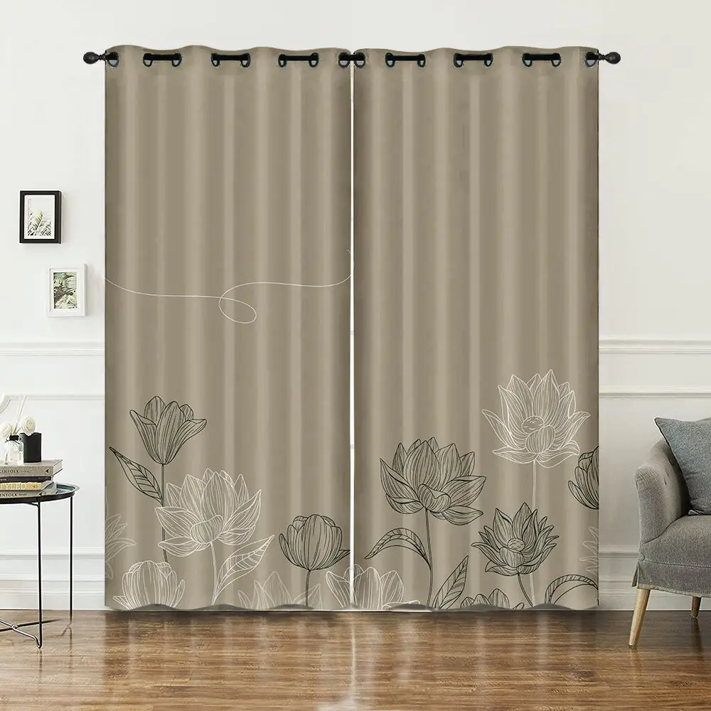 

Chinese style lotus style room decoration curtain background colourful summer vacation decoration cloth bedroom rideau