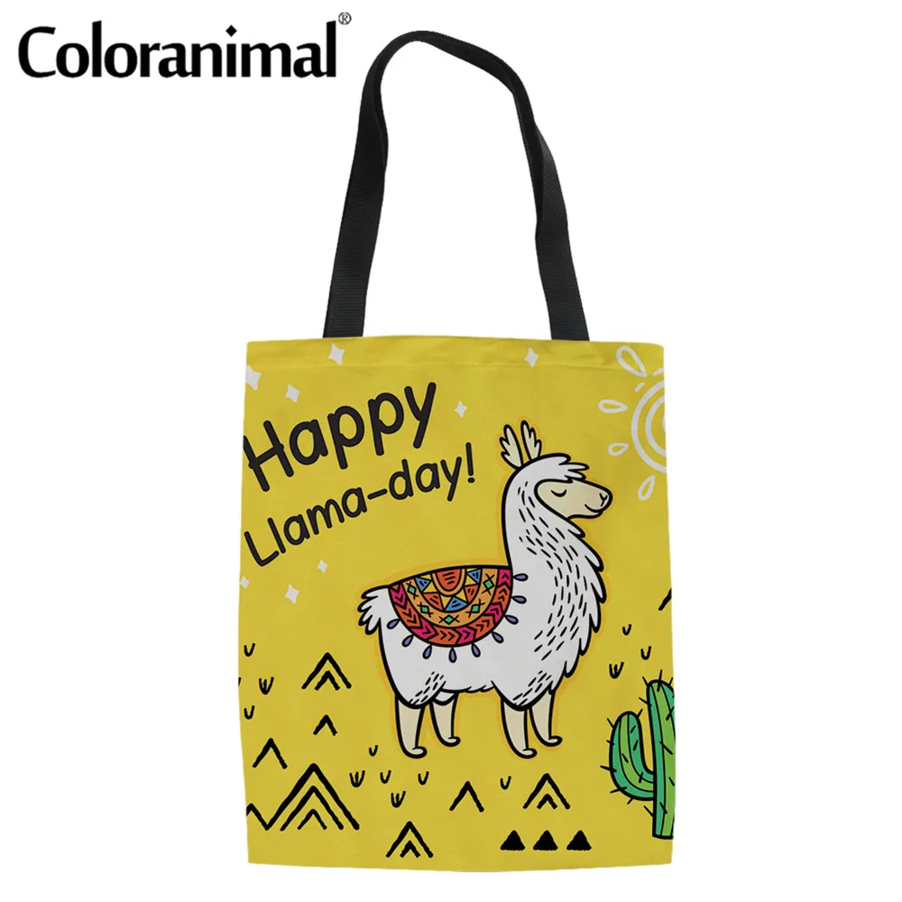 Симпатичная женская сумка-тоут Coloranimal с мультяшным рисунком Liama сумка на плечо