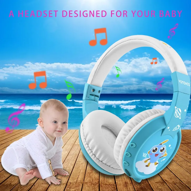 Милые беспроводные наушники для детей Bluetooth с мультяшным шумоподавлением Hifi