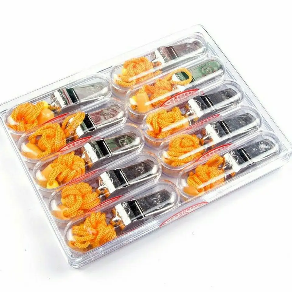 Серебряный металлический баскетбольный свисток с шейной цепочкой 10 шт. |