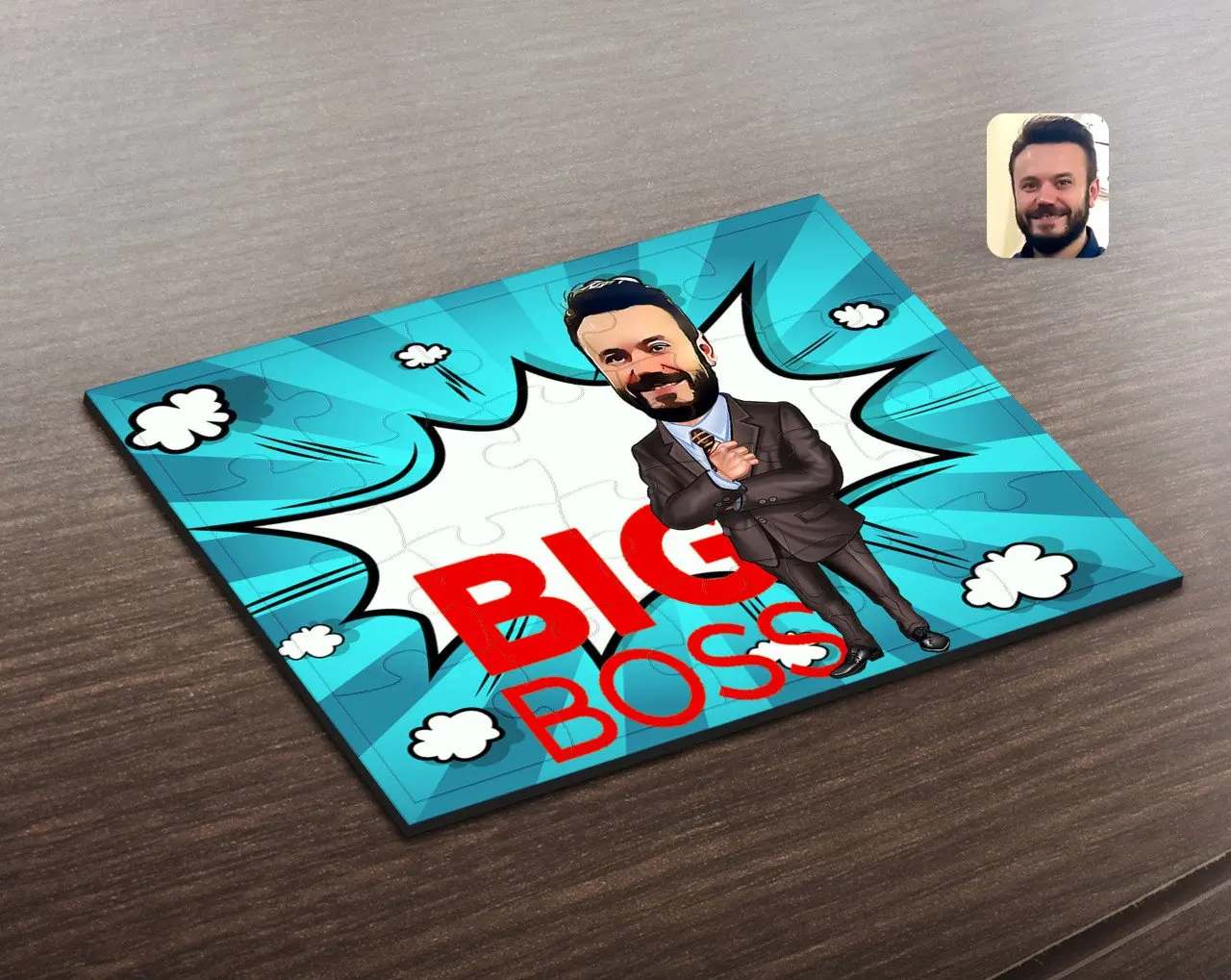 

Personalized Men 'S Big Boss Caricature Of Wooden Puzzle-2