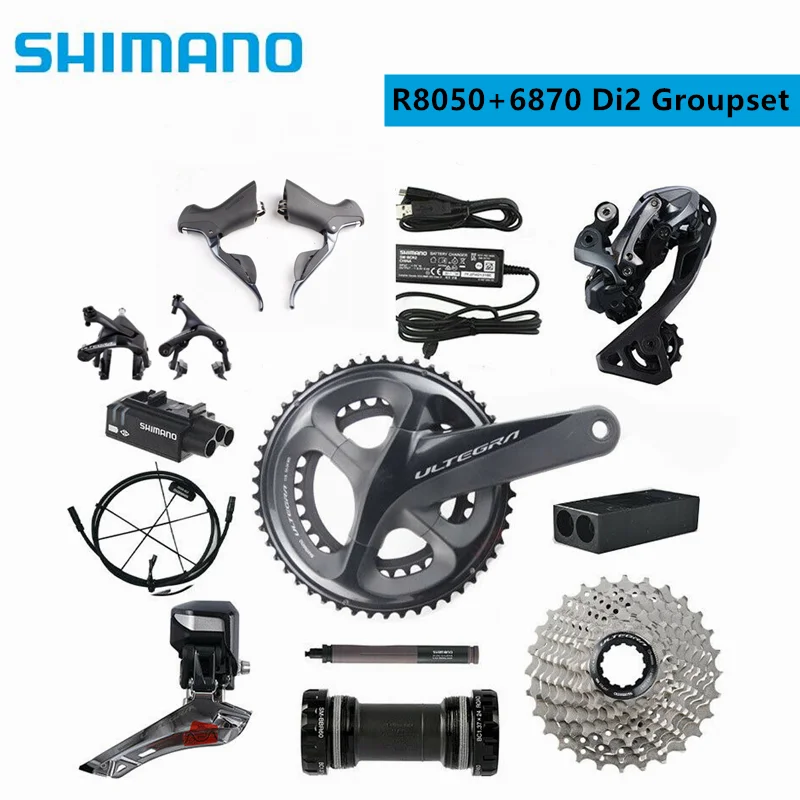 Shimano Di2 Ultegra R8050 + 6870 50/34T 53/59T 165/170/172.5/175 мм 2*11 22 Скорость дорожный мотоцикл указано