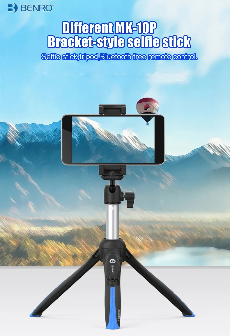 Мини штатив и селфи палка Benro MK10P Bluetooth пульт для Gopro смартфонов|Штативы| |