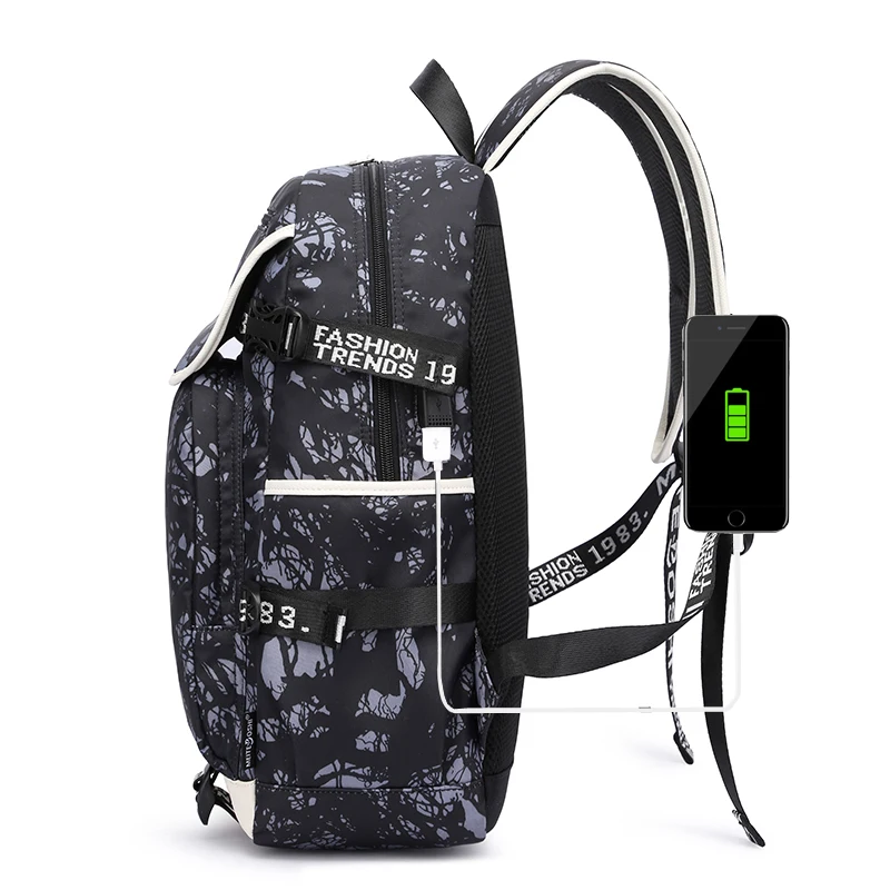 MARVEL USB Charging School Bag Boys Girls Teenage Backpack Large capacity nylon waterproof school bag Trl bag Travel Bag Mochila