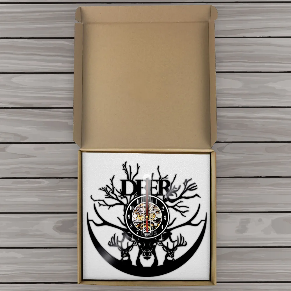 

Christmas elk Vinyl Wall Clock Creative retro nostalgic wall clock