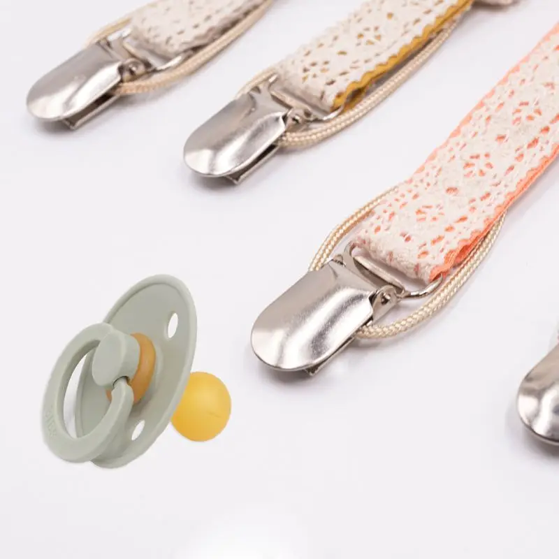 Cotton Linen Pacifier Clips Chain Dummy Holder Nipple Soother For Infant Baby Feeding
