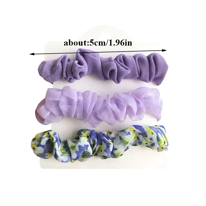

3pcs/Set Floral Print Hair Tie Korean Style Scrunchies Small Fresh Hair Ring Rope Ponytail Holder Sweet Headwear Accessories