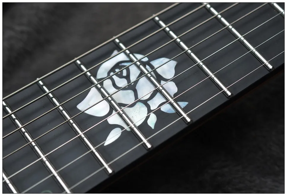 2021new aufgefächert bünde 7 saiten headless e gitarre blau farbe 5 lagen gerösteten ahorn hals ebenholz griffbrett mit inlay free glob