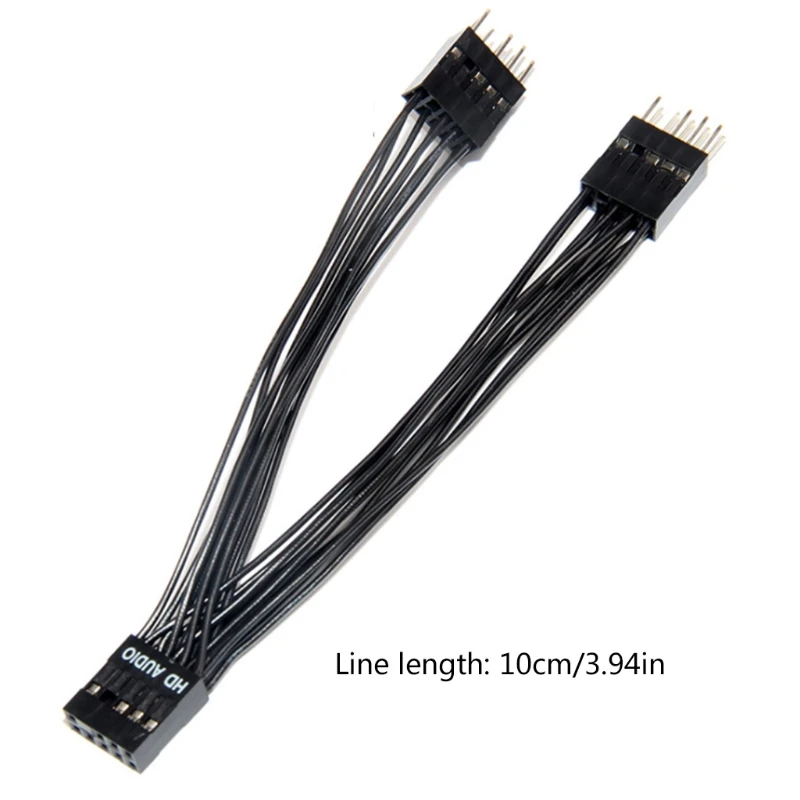 

10cm USB Motherboard Header Extension Cable 9 Pin Male to Female Header Extender Splitter Y Cable Lead Wire for PC 24BB