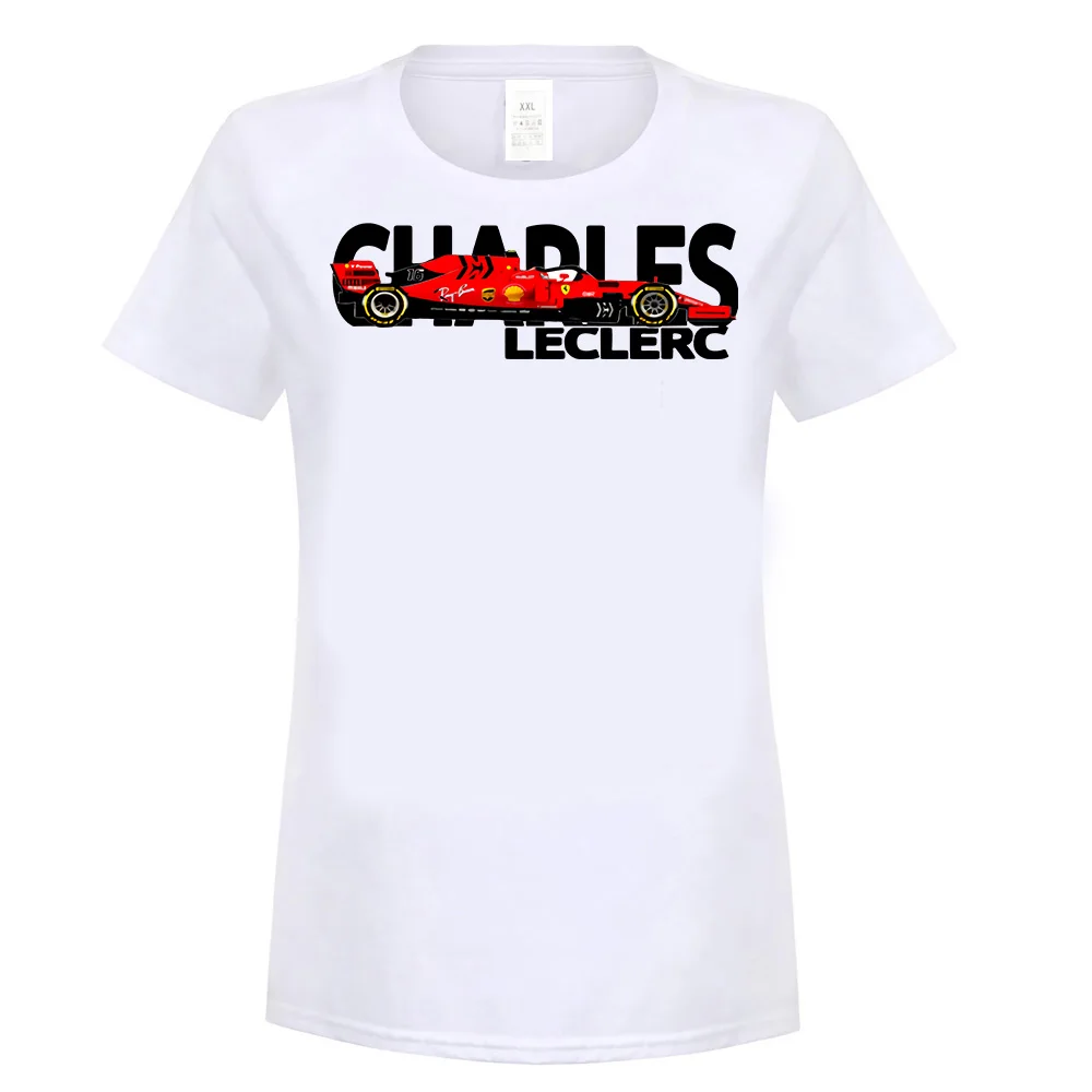 women white Charles Leclerc-Feerrari Sf90 большая белая текстовая футболка красно-Черная Мужская-W. Slim Fit футболка - Цвет: women white
