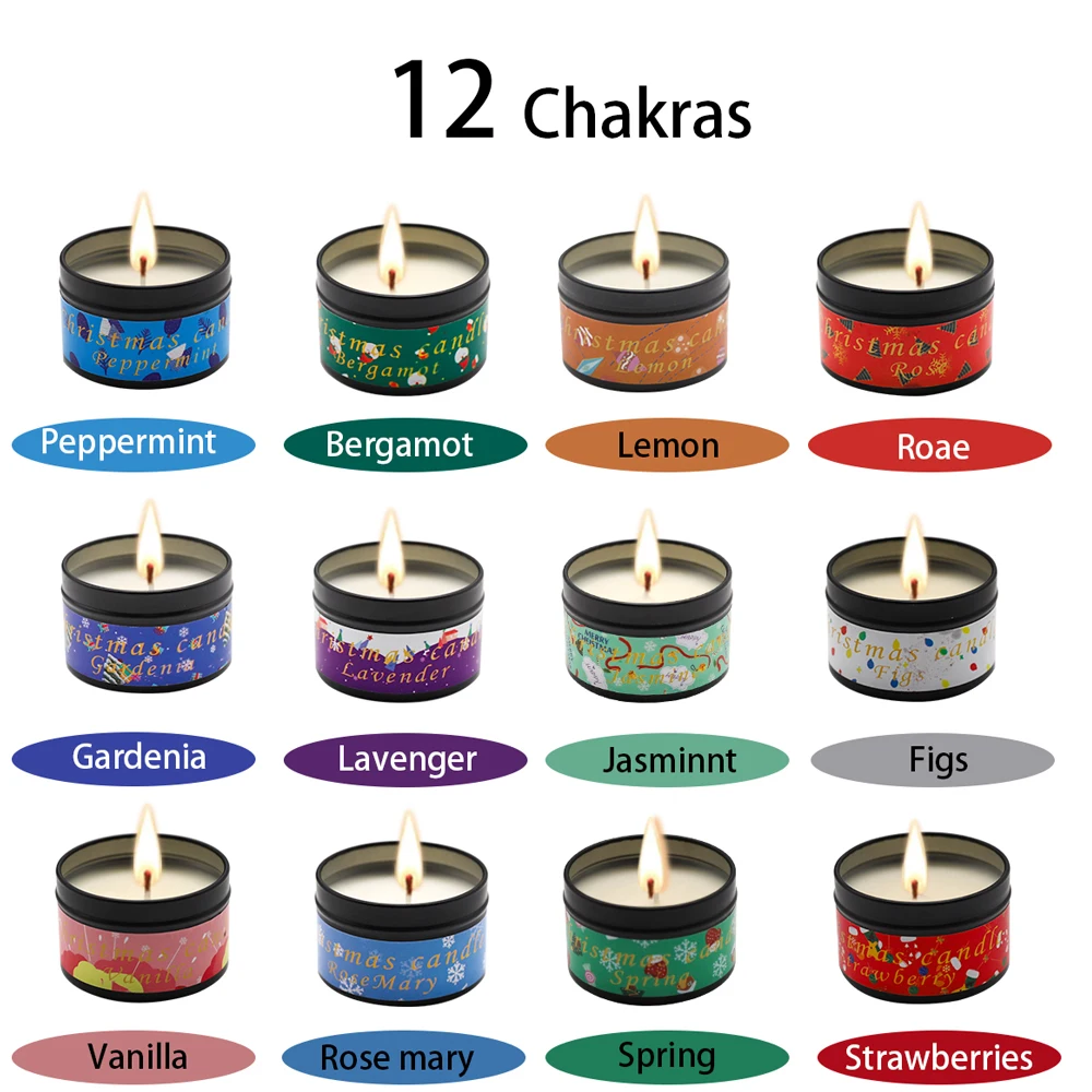 Натуральный соевый воск набор Ароматических Свечей 12 шт. Рождественские