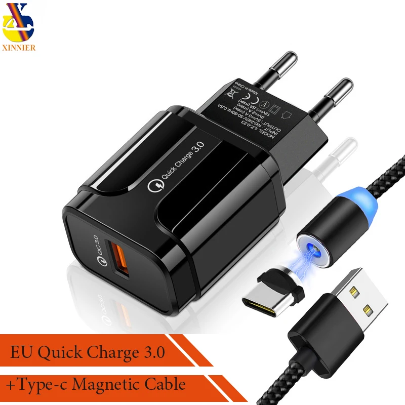 Магнитный usb кабель с быстрой зарядкой 18 Вт 3 0 быстрое зарядное устройство для