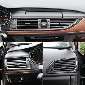 Передняя отделка выпускного отверстия автомобиля для Audi A6 C7 LHD, вентиляционные отверстия из нержавеющей стали переменного тока, декоративная рамка, наклейка, автомобильные аксессуары