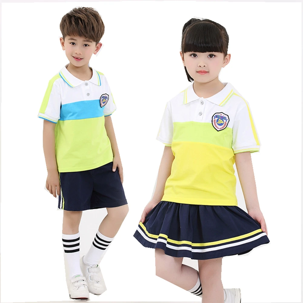 Начальной школьная униформа для девочек и мальчиков костюмы болельщиц черлидера