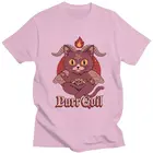 Забавная Мужская футболка Baphomet Purr Evil, хлопковая Футболка Kawaii Lucifer, оккультный козел, футболка с коротким рукавом, новая одежда с графическим рисунком