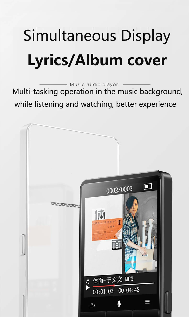 Новое обновление Bluetooth MP3-плеер 8 Гб металлический музыкальный плеер без потерь сенсорный экран с FM, запись, электронная книга Поддержка TF карты до 64 ГБ