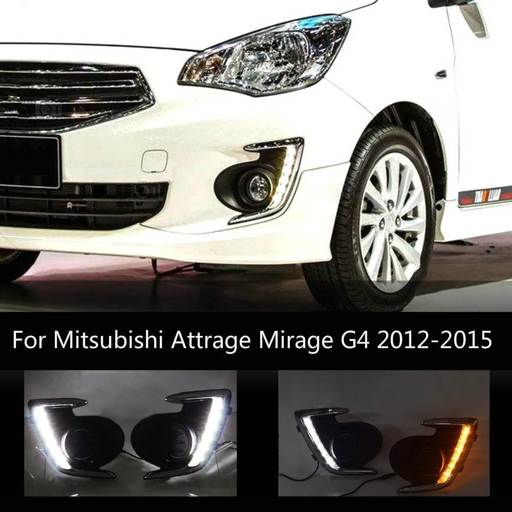 LED DRL Daylight Daytime Running Lights Front Fog Light Lamp for Mitsubishi Attrage Mirage G4 2012-2015