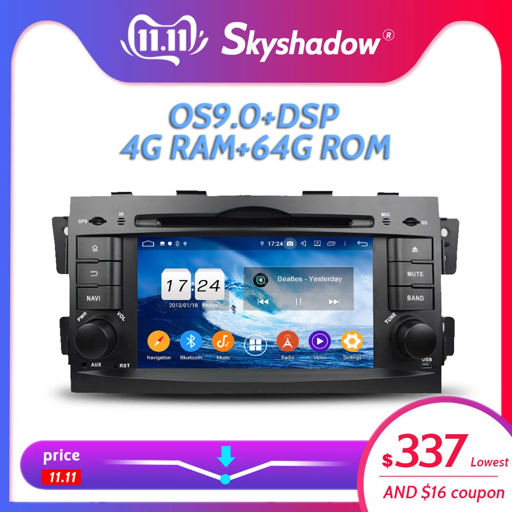 DSP ips Android 9 0 4 Гб + 64 ГБ 8 ядерный автомобильный dvd плеер gps карта радио wifi Bluetooth 2 для Kia
