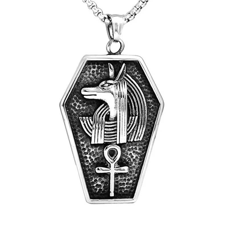 Ретро Анубис мистический Египетский гроб амулет кулон ожерелья для мужчин