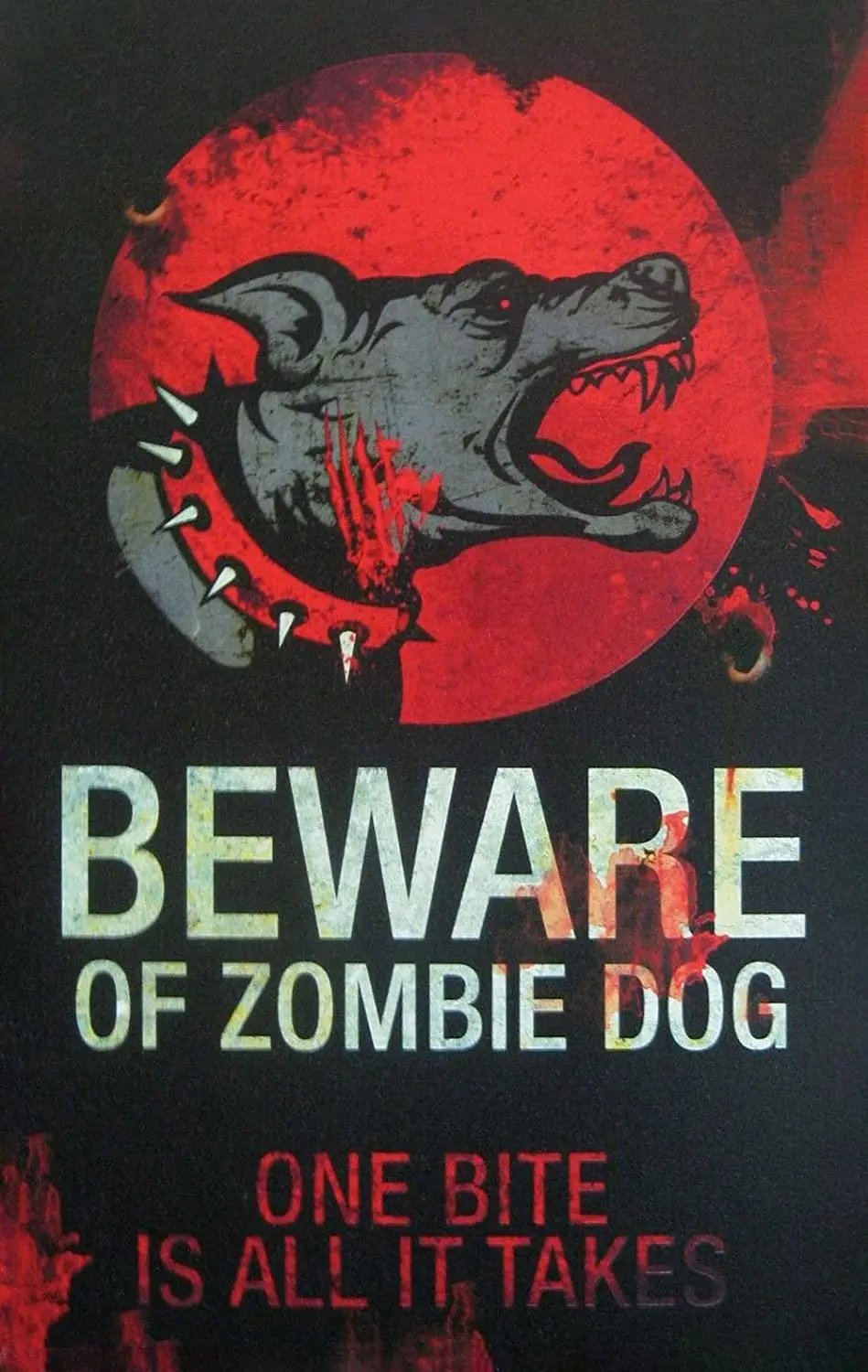 

Zombie Warning Dog Scary Halloween Party Tin Sign Indoor & Outdoor Home Bar Coffee Kitchen Wall Decor Metal Tin Sign 12x16inch