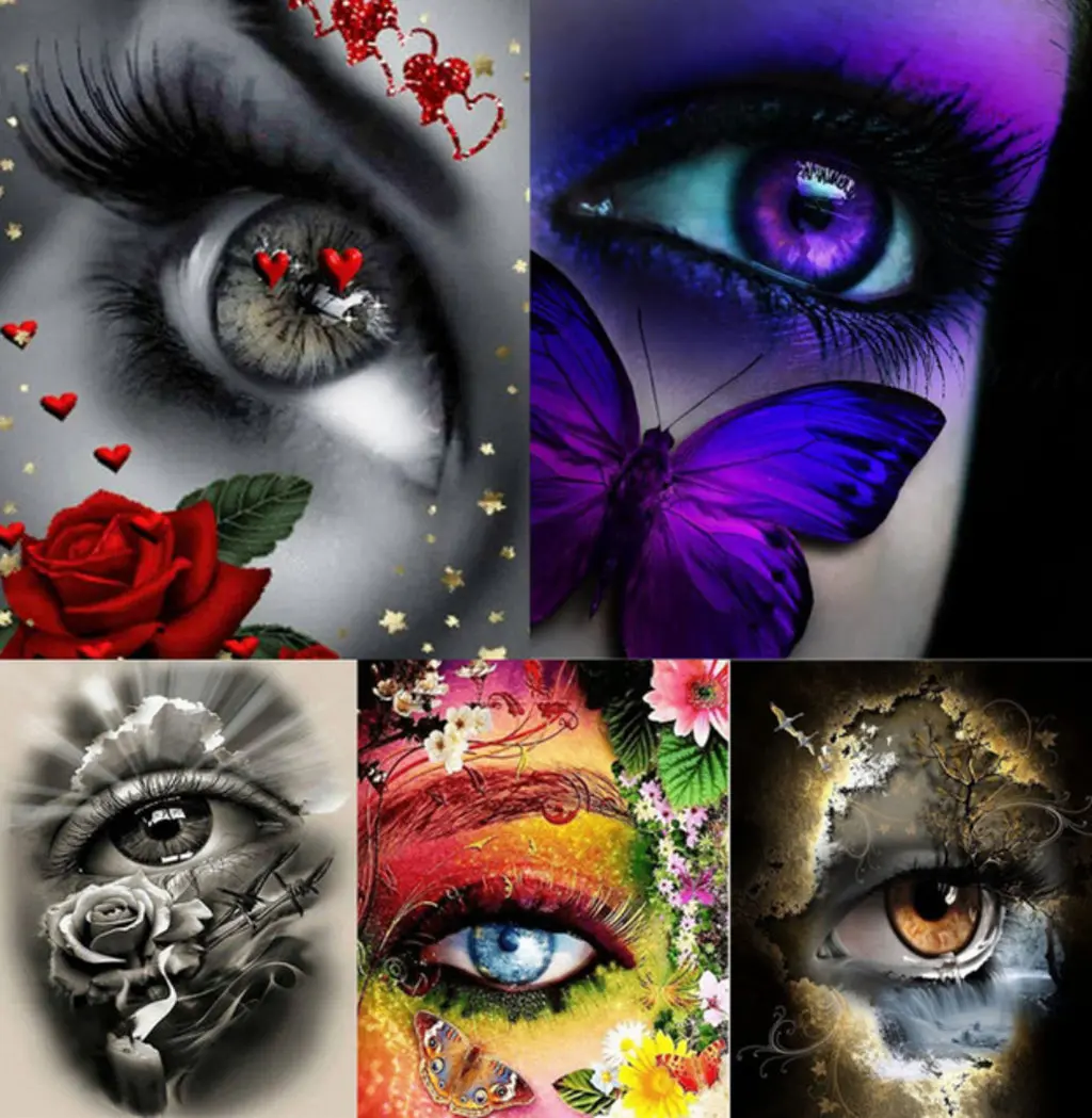 

Sticked diamond embroidery cross stitch art home decor gift custom new 5D handmade DIY square diamond painting with colored eyes