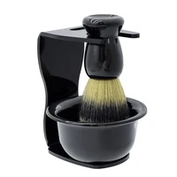 mens shaving set stainless steel professional beard brush holder soft hair cleaning brush shaving mixing bowl three piece set