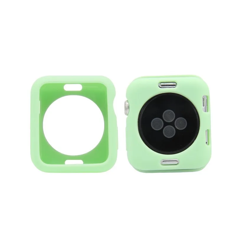 Мягкий силиконовый чехол для Apple Watch Series 5 4 3 2 1 резиновый с рамкой защитный бампер