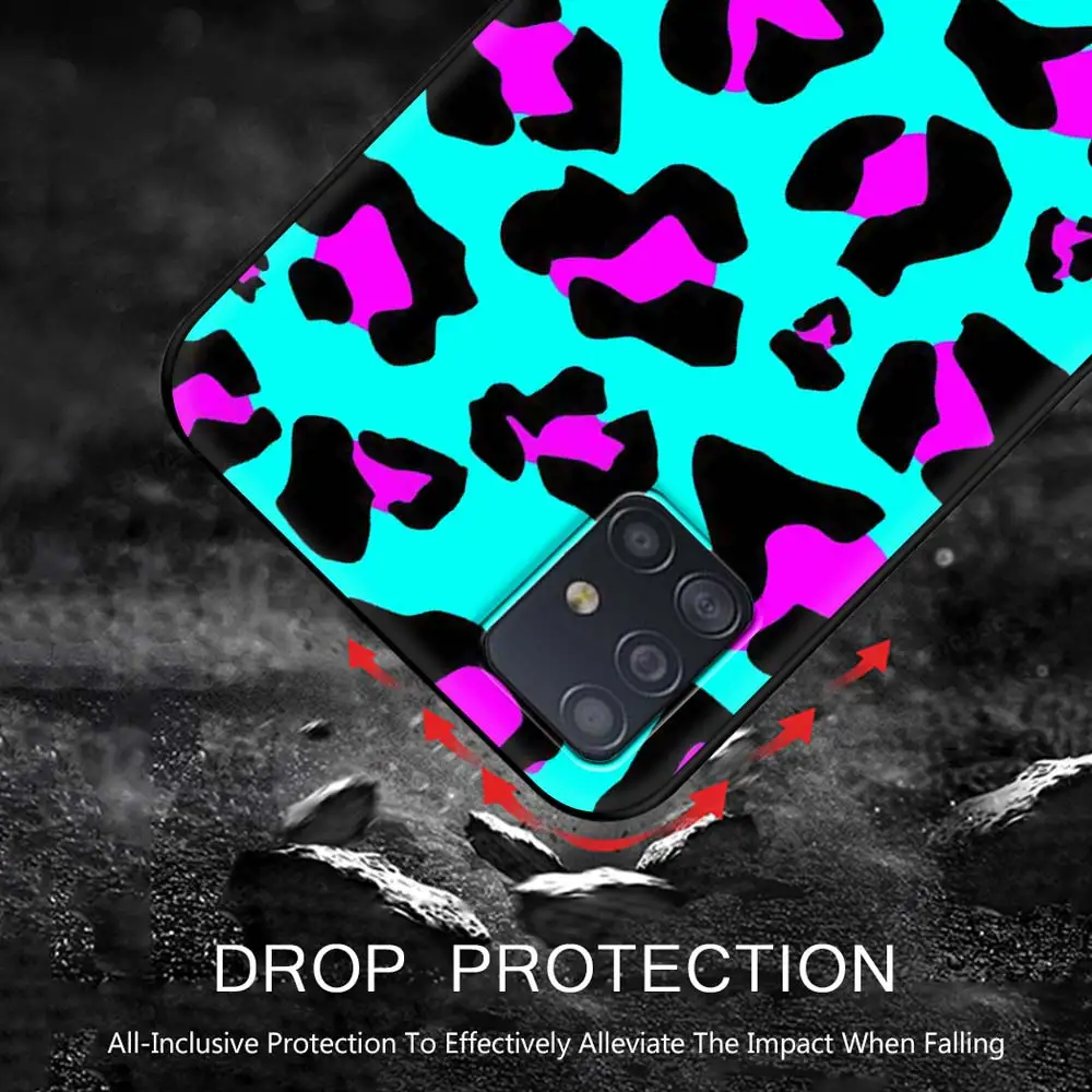 

Cute Cartoon Leopard Print Phone Case for Samsung Galaxy A51 A71 A50 A21s A31 A10 A41 A20e A70 A30 A11 A40 Silicone Cover Coque