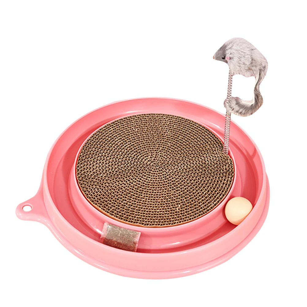 Pink 1 шт., игрушка для кошек, гофрированная бумага, игрушка для кошек, пластиковый лоток, игрушка, забавная мышь, игрушки для кошек, товары для домашних животных - Цвет: Pink