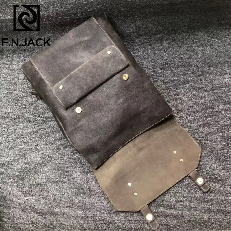 Винтажный Мужской рюкзак F.N.JACK с двумя лямками это классический дорожный для