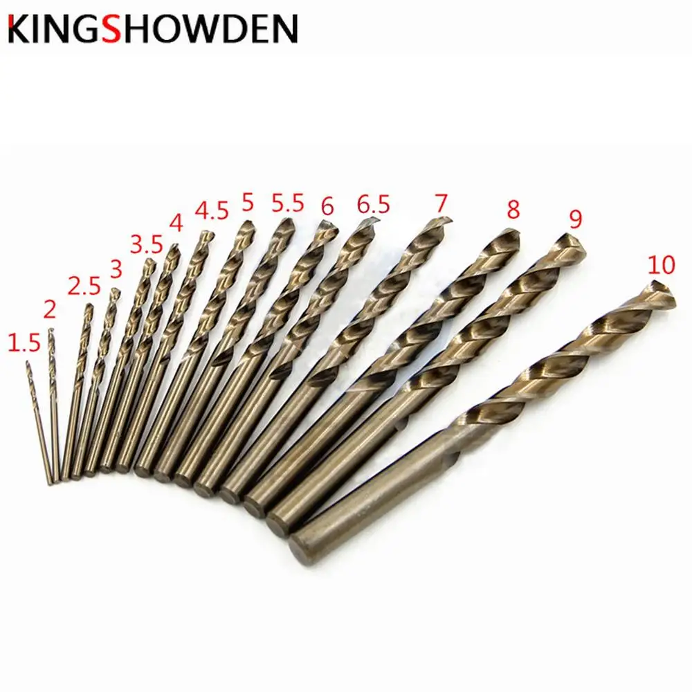 

Электрическое ударное сверло 15 шт./компл., Высокопрочное сверло M35HSS из кобальта с прямым хвостовиком, спиральное сверло, пила, резак, электро...