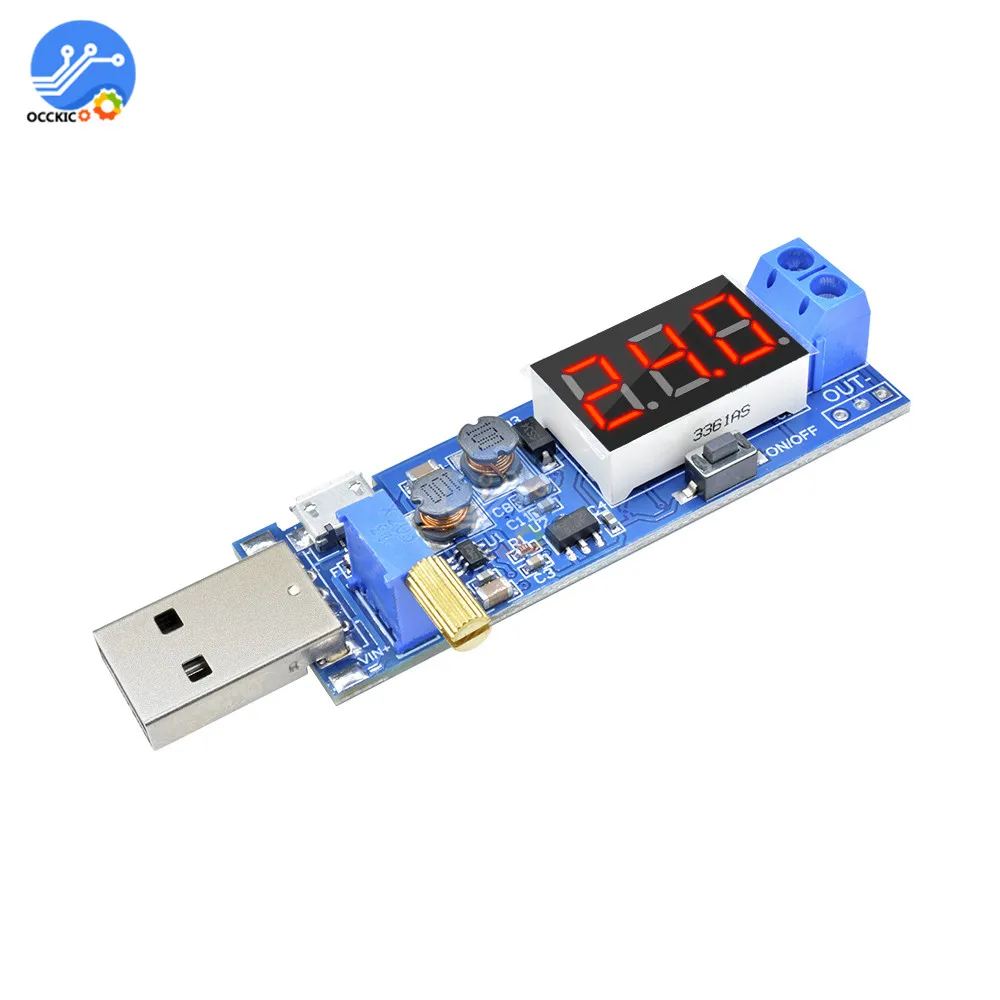 Модуль зарядного устройства USB 5V to 1 2 V 24V Регулируемый преобразователь питания