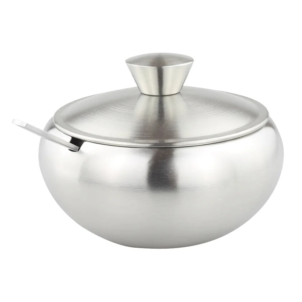 

Seasoning Pot Stainless Steel Kitchen Tool Cup Seasoning Bottle Sugar Pot Kitchen Seasoning Box with Spoon Kitchenware