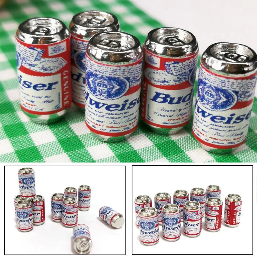

1:12 Scale Dollhouse Accessories Miniature Beer Bottle Model Beer And Dollhouse Food 10pcs/set Scene Toy Play Decor Can Mod F8X3
