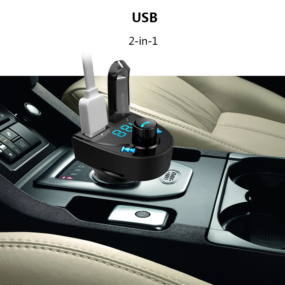Elistooop автомобильный двойной USB разветвитель для зарядного устройства Bluetooth hands free