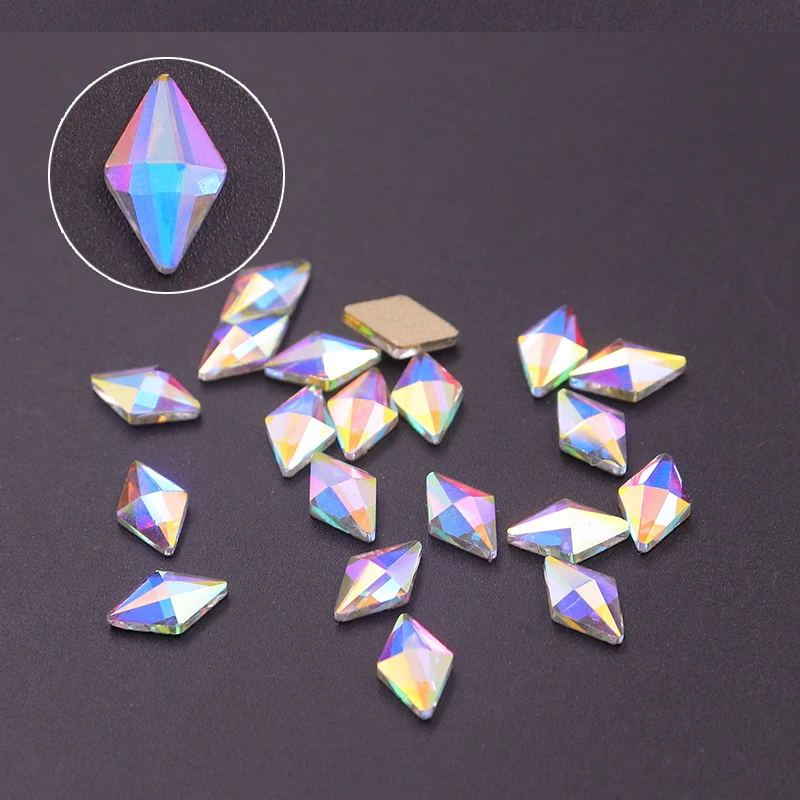 10 шт. кристаллы AB каплевидные для ногтей камни в форме капли плоские стразы стекла 3D дизайн художественные