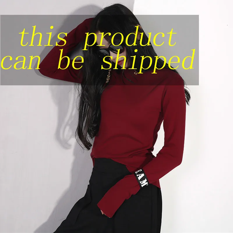 Женская Однотонная футболка LANMREM бордовая однотонная короткая с высоким