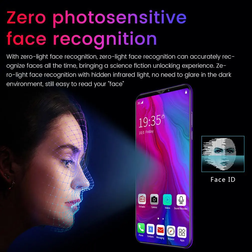 

Rino3 Pro 5.8 Inch Screen Android Phone Purple Water Drop Screen Smartphone Solid Color Mobile Phone Cool Shape Fashion