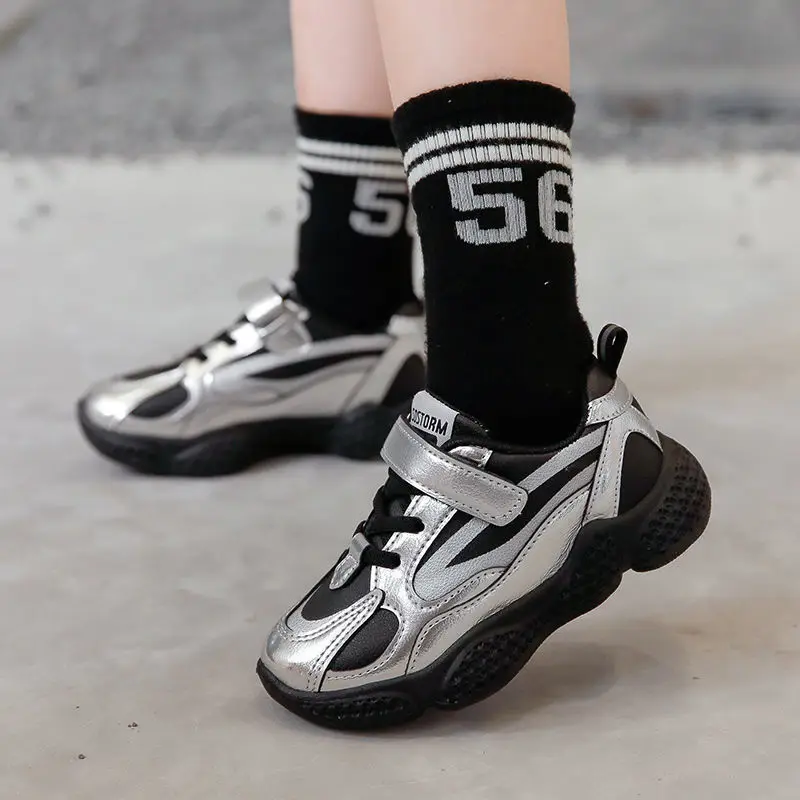 Зимние Детские Модные Повседневные кроссовки для мальчиков и девочек обувь папы