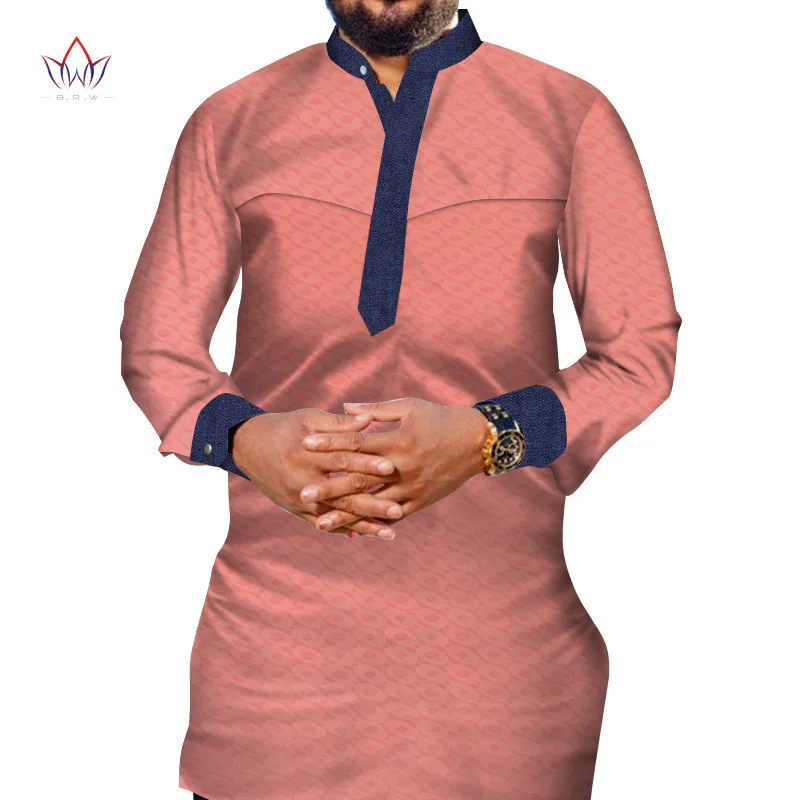 Мужские лоскутные футболки с длинными рукавами одежда в африканском стиле Bazin Riche