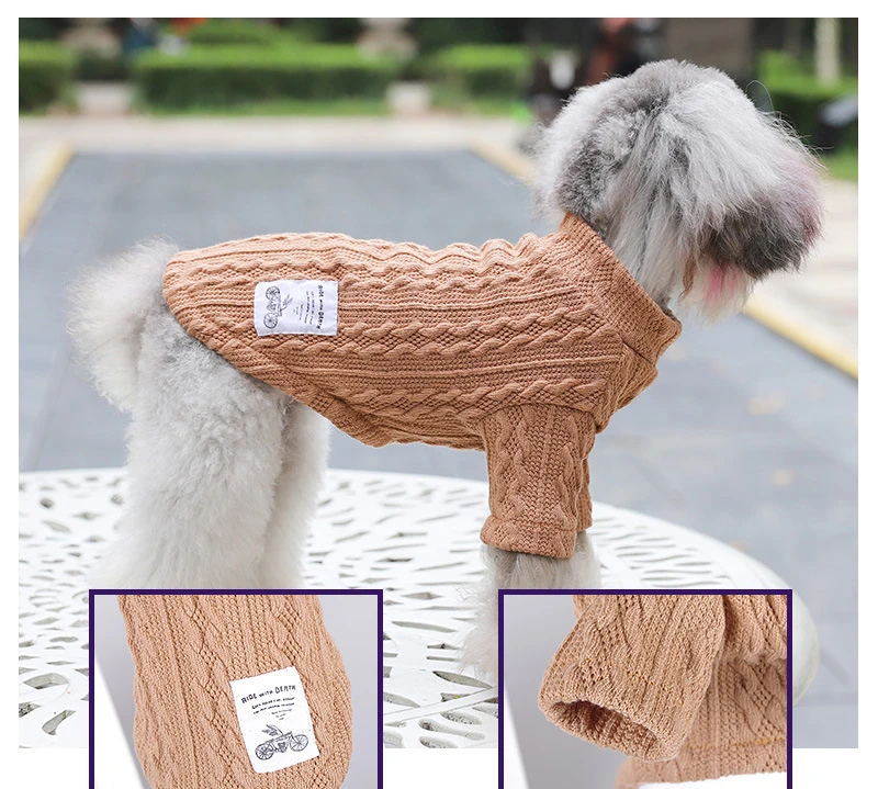 Высокоэластичный Однотонный свитер для домашних животных теплая одежда собак на