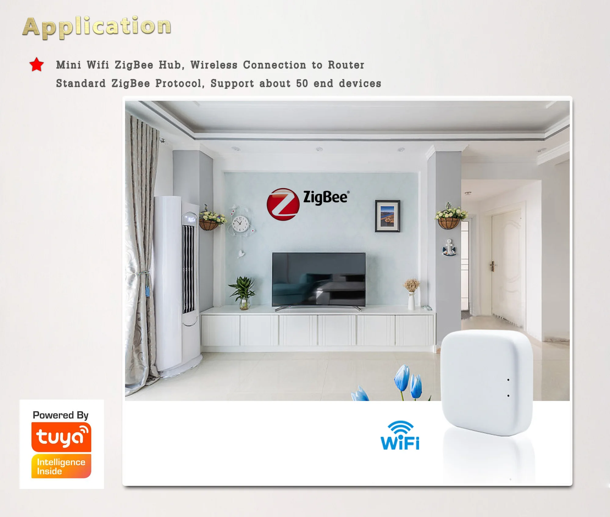 Smart9 SmartHome Kit-B Mini TuYa ZigBee концентратор+ PIR+ дверь+ датчик температуры, Smart Life App пульт дистанционного управления, питание от TuYa